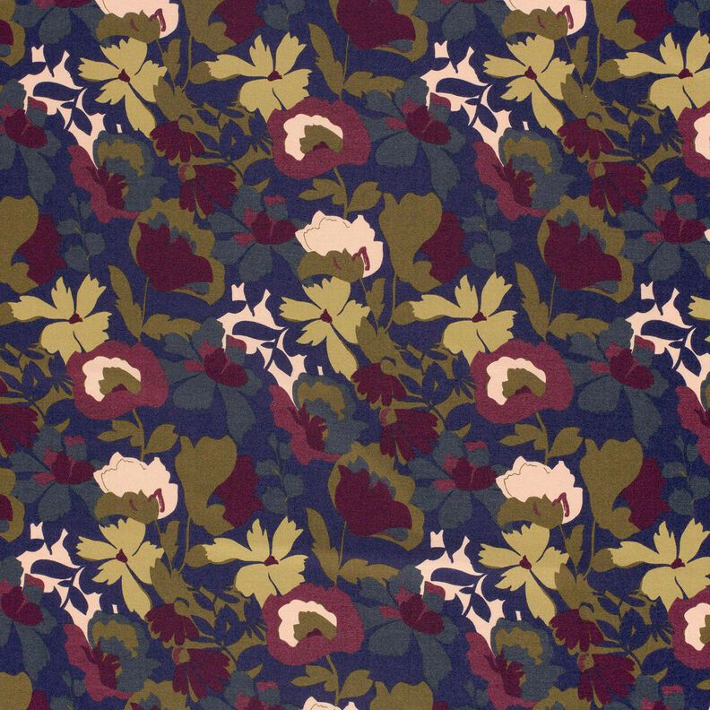 Romanitjersey blomsterfält – marinblå/merlot, image number 1