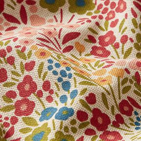 Dekorationstyg Halvpanama målade blommor – anemon, 
