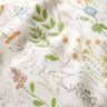 Dekorationstyg Halvpanama tecknade vilda blommor – vit/rosa,  thumbnail number 2