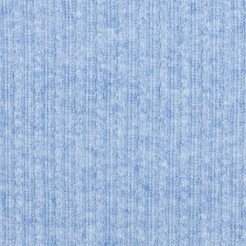 stickat kabelmönster melange – ljus jeansblå,  image number 1