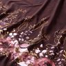 Bomullsjersey Brodyrtyg blommor i guldglitter | Glitzerpüppi – bordeauxröd/pastellfläder,  thumbnail number 2