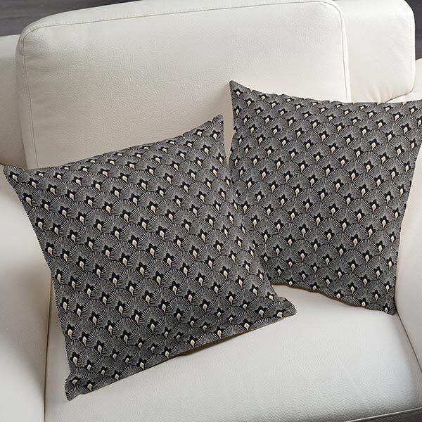 Dekorationstyg Jacquard Solfjäder – svart, image number 6