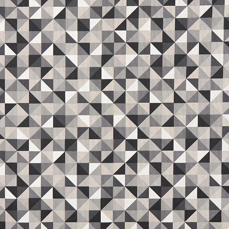 Dekorationstyg Halvpanama rombmönster retro – grått/svart,  image number 1