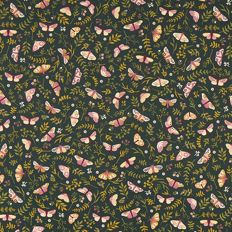 Dekorationstyg Halvpanama fjärilar – mörkgrön/khaki,  image number 1