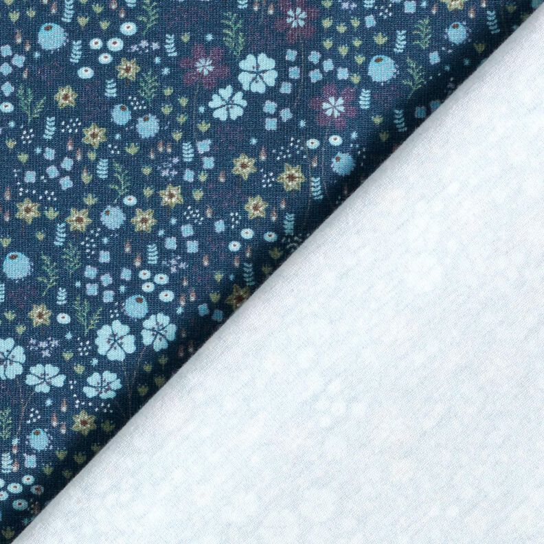 Bomullsjersey skogsblomsteräng Digitaltryck – nattblå,  image number 4