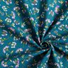 Bomullstyg Kretong späda blommor – havsblå,  thumbnail number 3