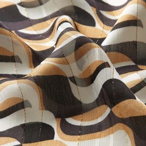 Chiffong Vågor och brända ränder med glitter – beige/vit, 