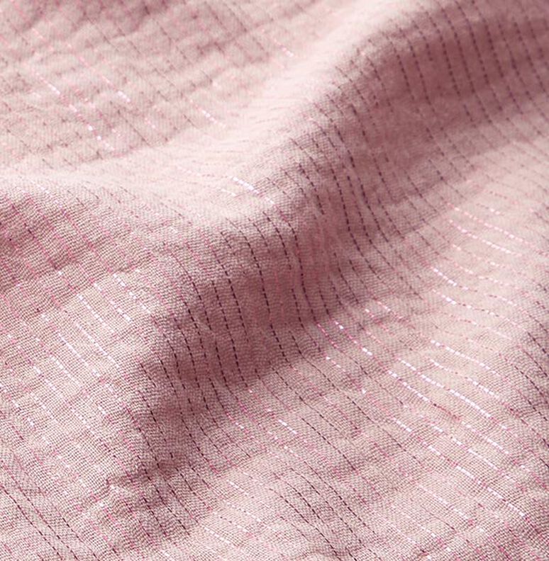 Bomull muslin med skimrande ränder – rosa,  image number 3