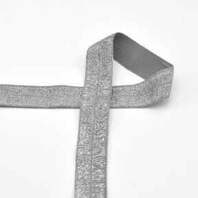 Elastiskt kantband (vikt resår) glitter [20 mm] – silver, 