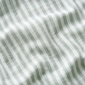 Muslin/Dubbel-krinkelväv Dubbelsidigt Ränder – vass/vit, 