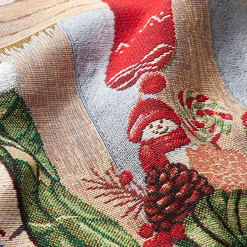 Panel Gobeläng Julkatt – ljusblå/röd, image number 2