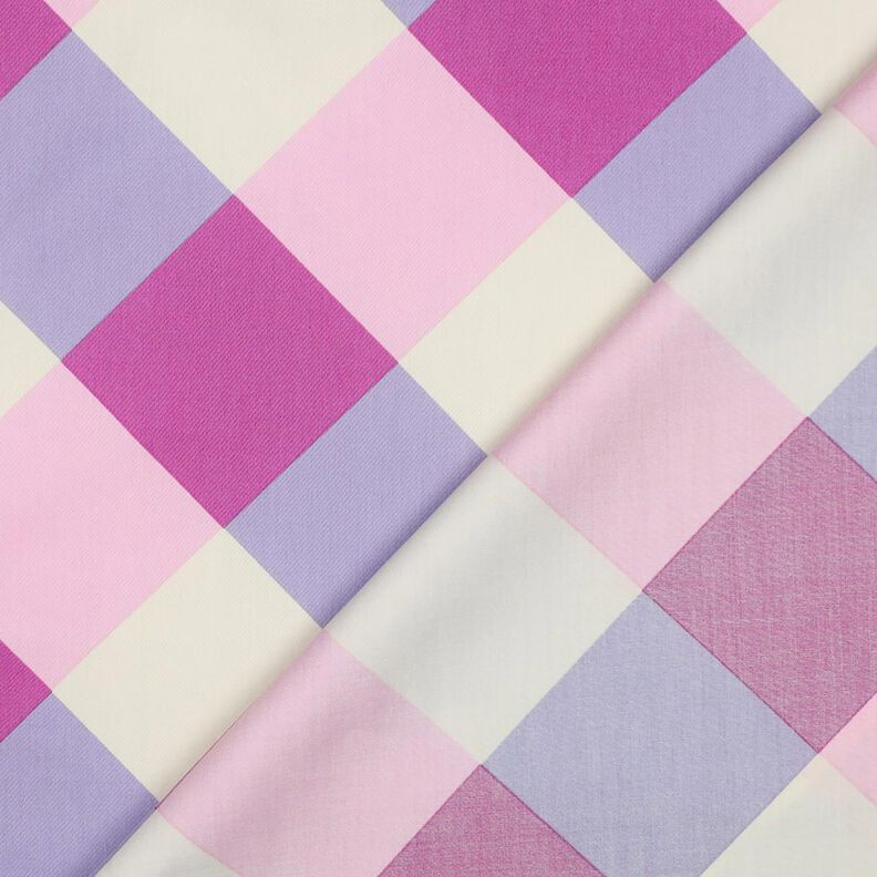 Bomullssatin Large Gingham | Nerida Hansen – pastellviolett/yllevit,  image number 4