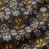 Bomullstyg Kretong klättrande blommor – svart/currygul,  thumbnail number 2