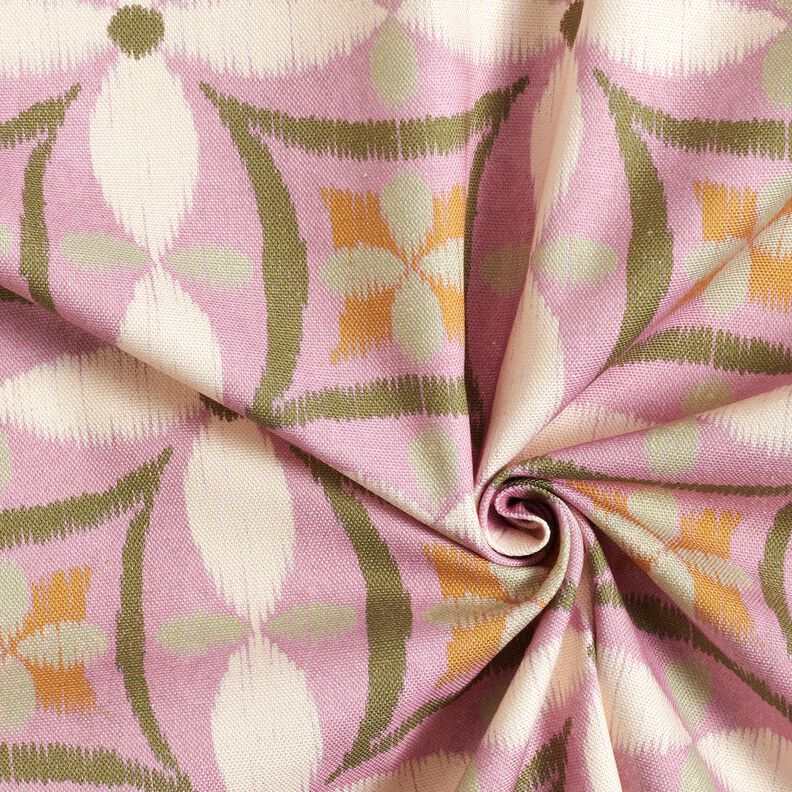 Dekorationstyg Canvas Broderi-look stor – pastellviolett/ljusbeige, image number 3