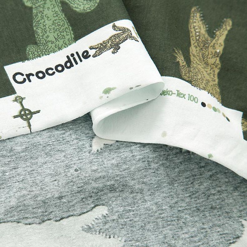 Bomullsjersey krokodiler – mörk furu,  image number 3
