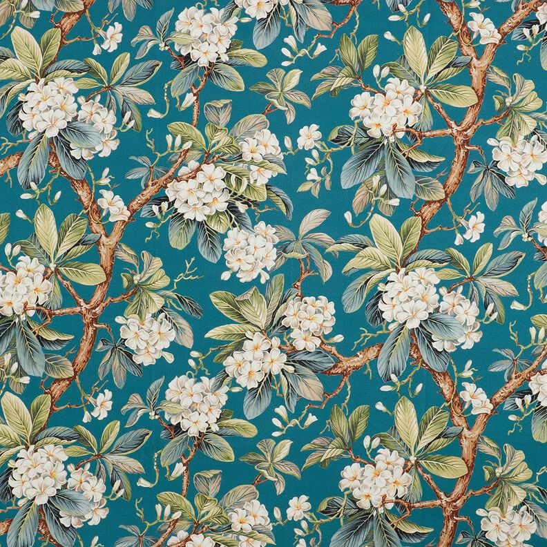 Dekorationstyg Canvas blommande träd – havsblå,  image number 1