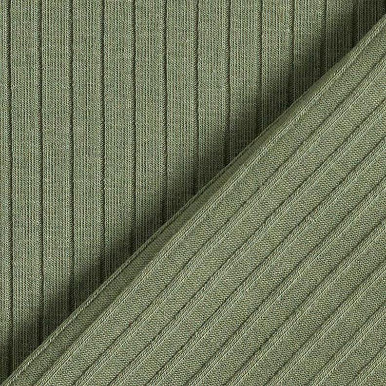 Ribbad jersey Enfärgad – oliv,  image number 5
