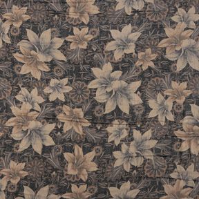 Chiffong stiliserade blommor – svart, 