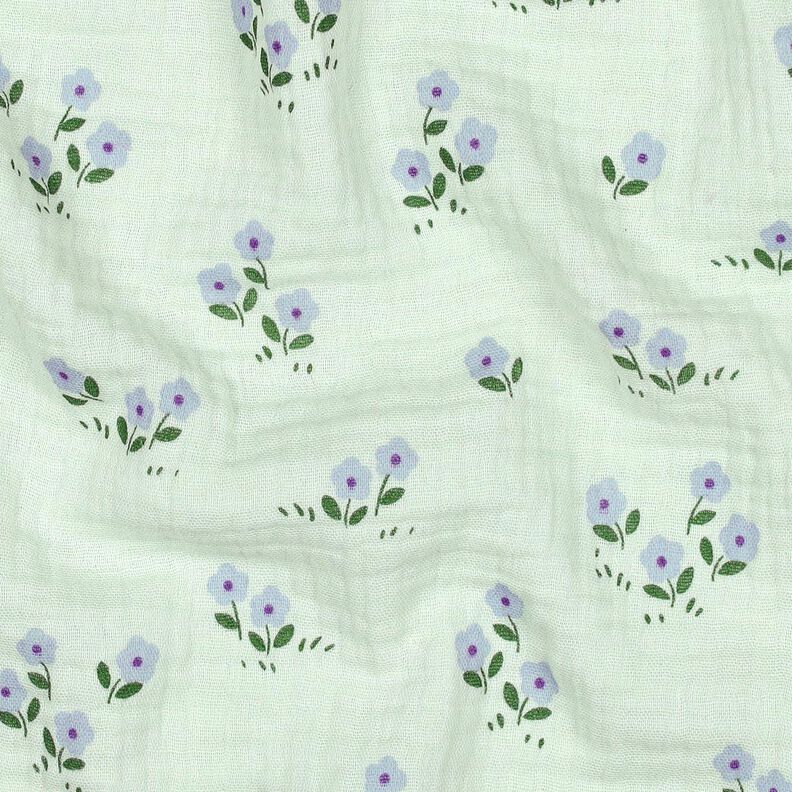 Muslin/Dubbel-krinkelväv småblommor | Poppy Fabrics – ljus mint,  image number 2