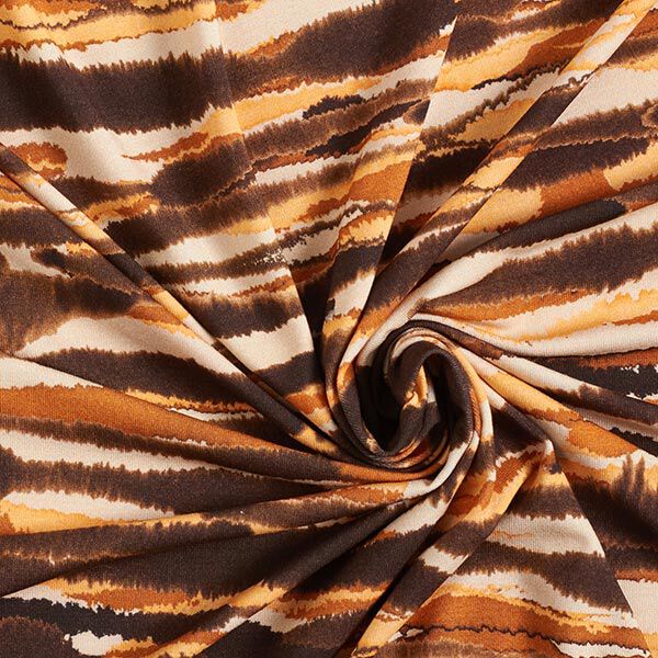 Viskosjersey tie dye-tryck – beige/brun,  image number 3