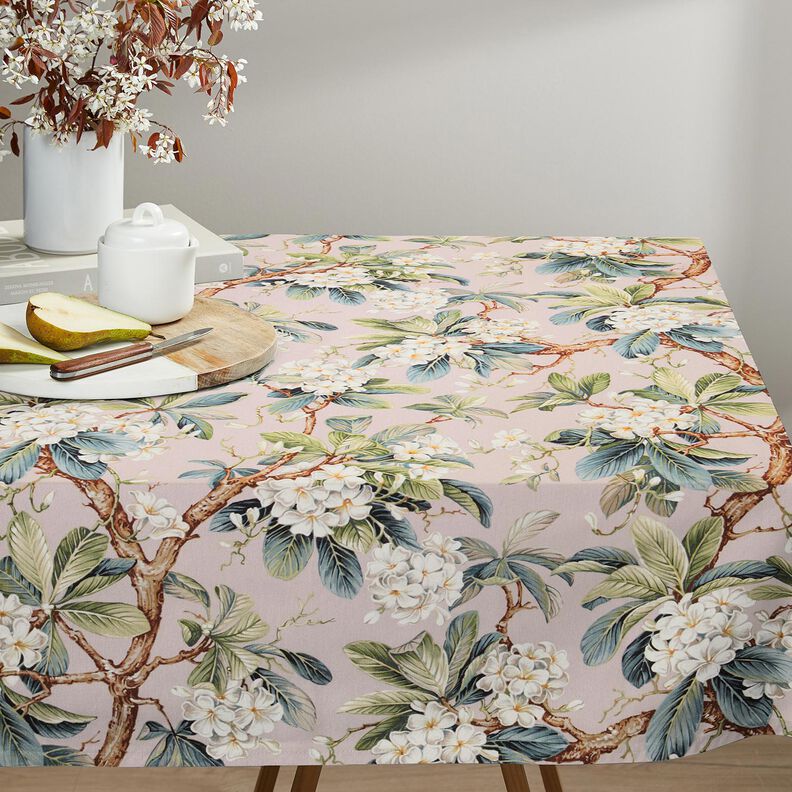 Dekorationstyg Canvas blommande träd – ljus gammelrosa,  image number 7