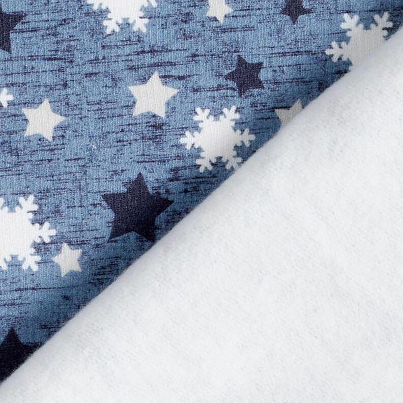 Sweatshirt Ruggad snöflingor och stjärnor Digitaltryck – blågrått,  image number 5
