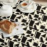 Dekorationstyg Jacquard Abstrakt struktur – svart/yllevit,  thumbnail number 8