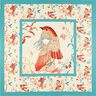 Satinpanel fåglar och älvor | Katia Fabrics – aquablå/kräm,  thumbnail number 1