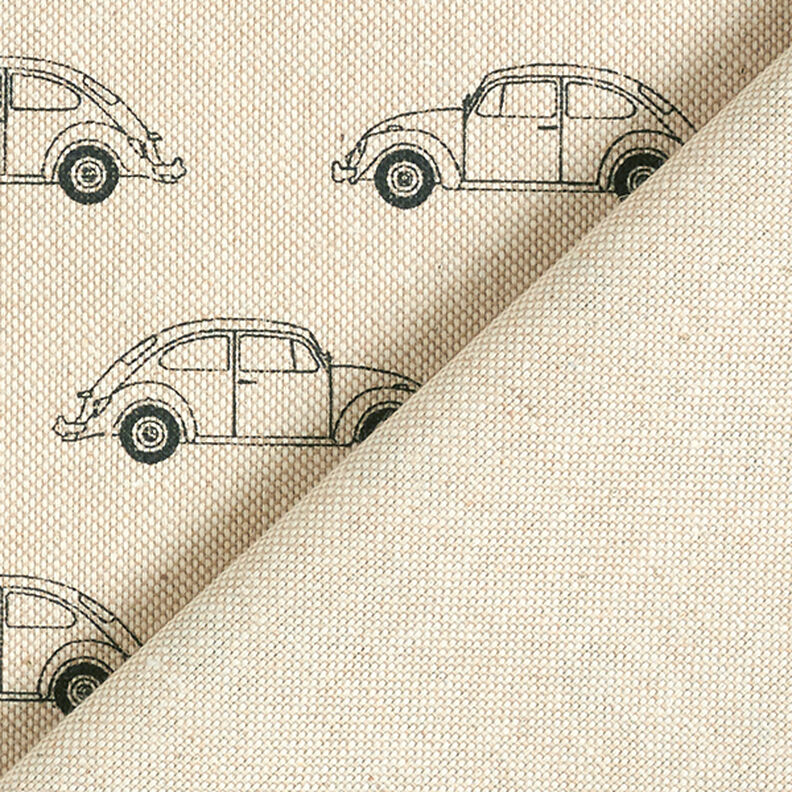 Dekorationstyg halvpanama VW bubbla mini – natur/svart,  image number 4
