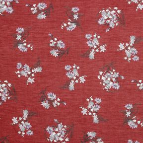 Voile silke-mix med blombuketter – kaminrött, 