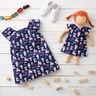Bomullspoplin Peppa gris-bokstäver Licenstyg | ABC Ltd – indigo,  thumbnail number 6