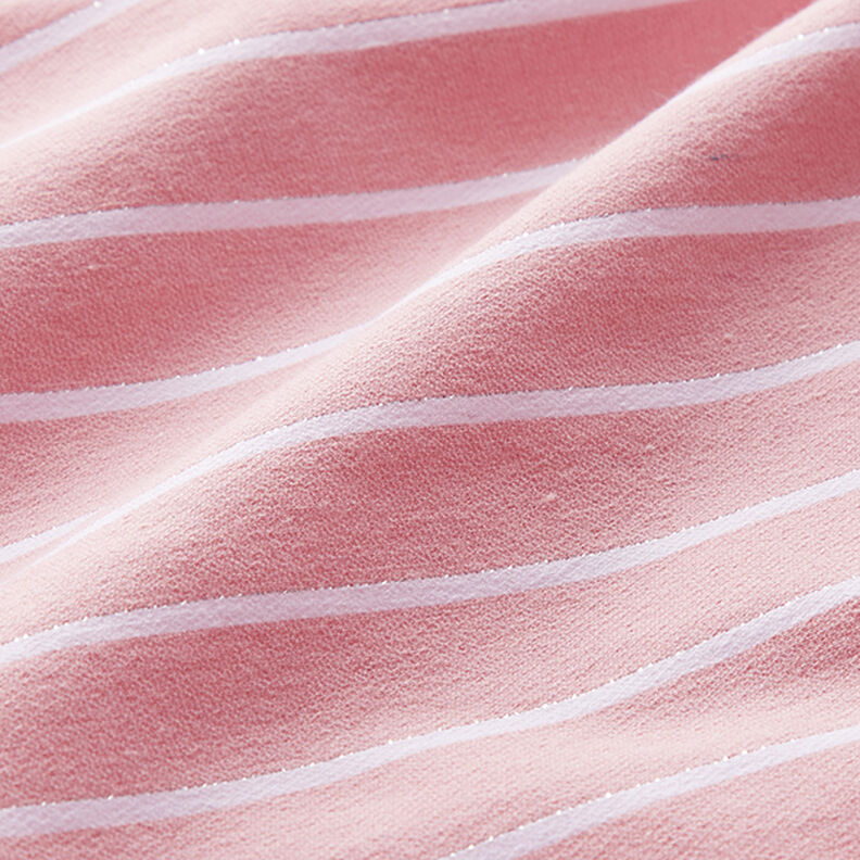 Viskosstretch Glitterränder – rosa/vit,  image number 2