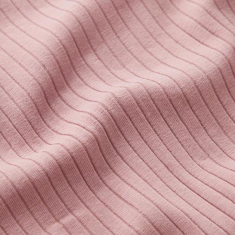 Ribbad jersey Enfärgad – gammalt rosa, image number 3