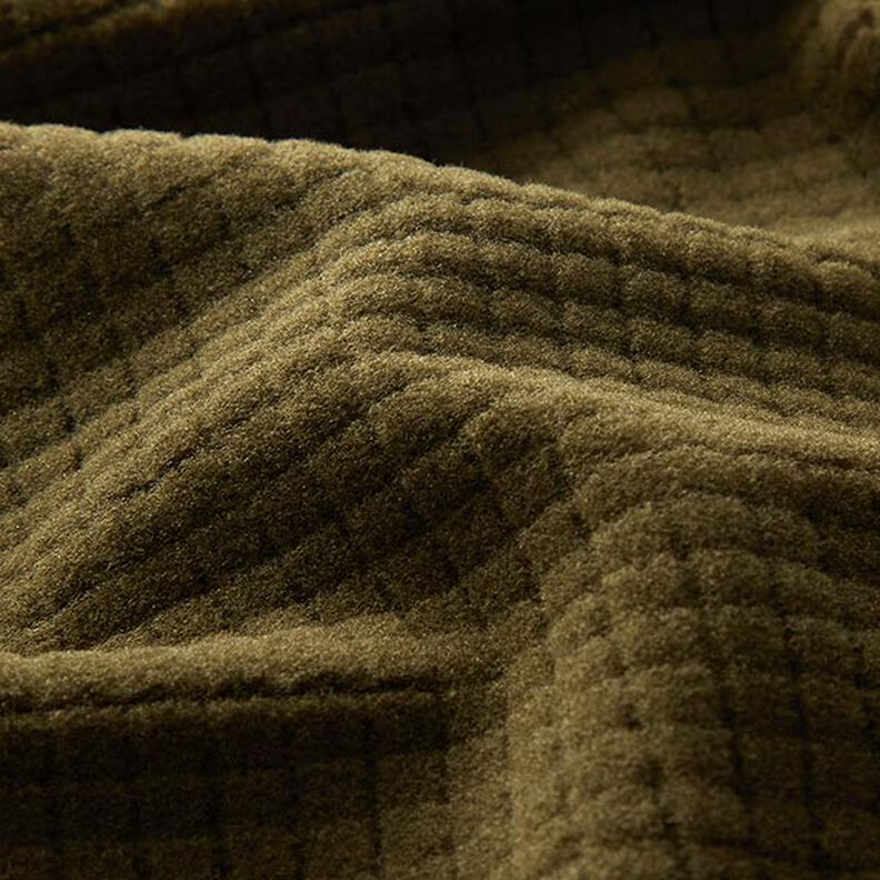 Strukturerad jersey små rutor – khaki, image number 2