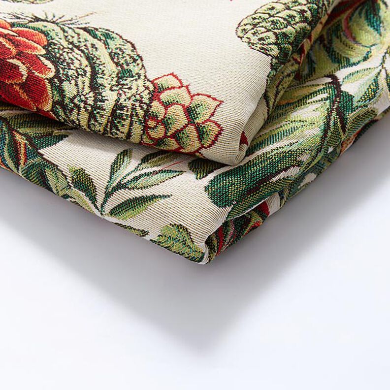 Jacquard Gobeläng Monstera-palm – grön/rött,  image number 5