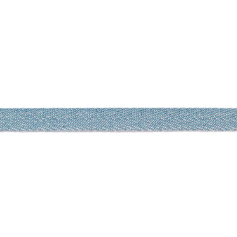 Vävt band Metallisk [9 mm] – lysande blå/silvermetallic,  image number 2