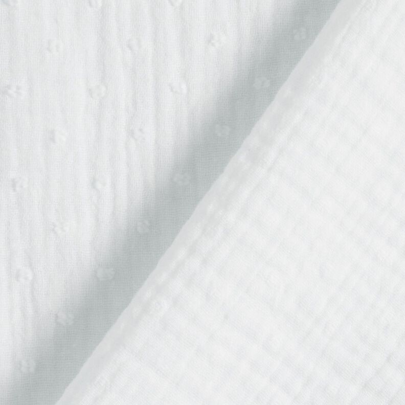 Muslin/Dubbel-krinkelväv dobby – vit,  image number 4