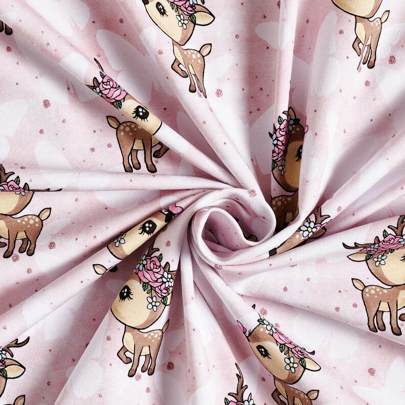 Bomullsjersey Rosalie på fjärilar | Glitzerpüppi – rose,  image number 3