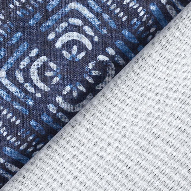 Dekorationstyg Canvas batikplattor – indigo/vit, image number 4
