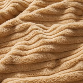 Fuskpäls med breda horisontella ränder – beige, 
