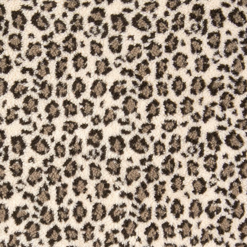 Teddyplysch leopardmönster – ljusbeige/dyn, image number 1