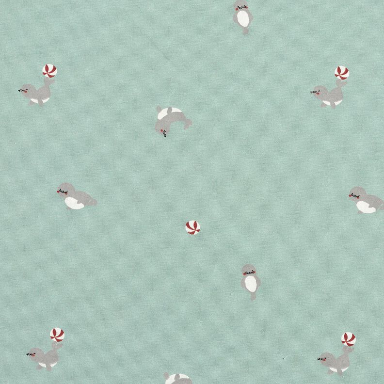 Bomullsjersey robben-akrobatik &ndash; ljusbl&aring;,  image number 1