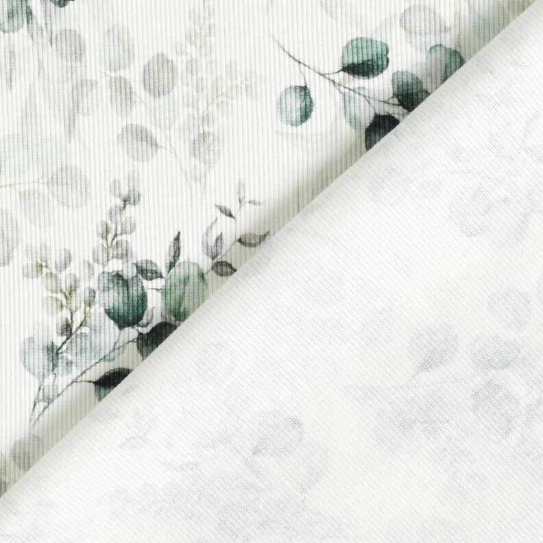 Ribbad jersey Eukalyptus Digitaltryck – yllevit,  image number 4