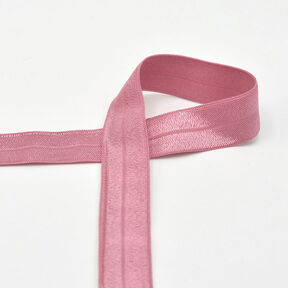 Elastiskt kantband (vikt resår) glänsande [20 mm] – mörk gammelrosa, 