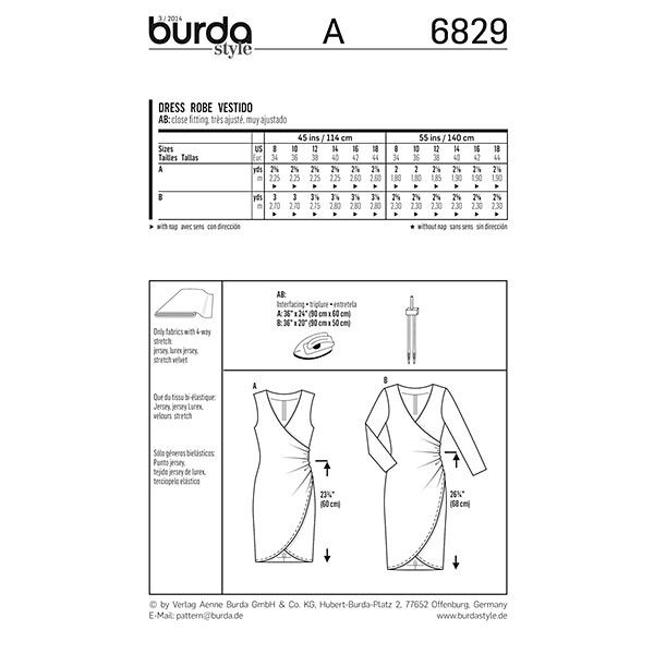 Klänning i omlottstil, Burda 6829, image number 7