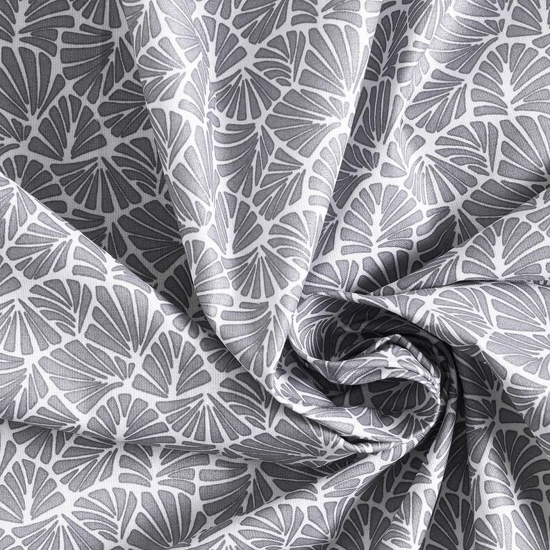 Behandlad bomull abstrakta miniblad – grå/vit,  image number 4