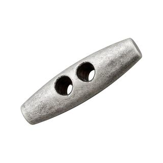 Pinnformad knapp, polyester metalliserad – gammalt silver, 