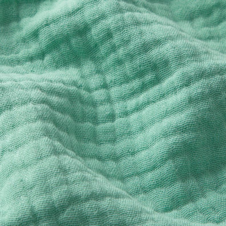 Bomullsmuslin i tre lager Enfärgat – eukalyptus, image number 2