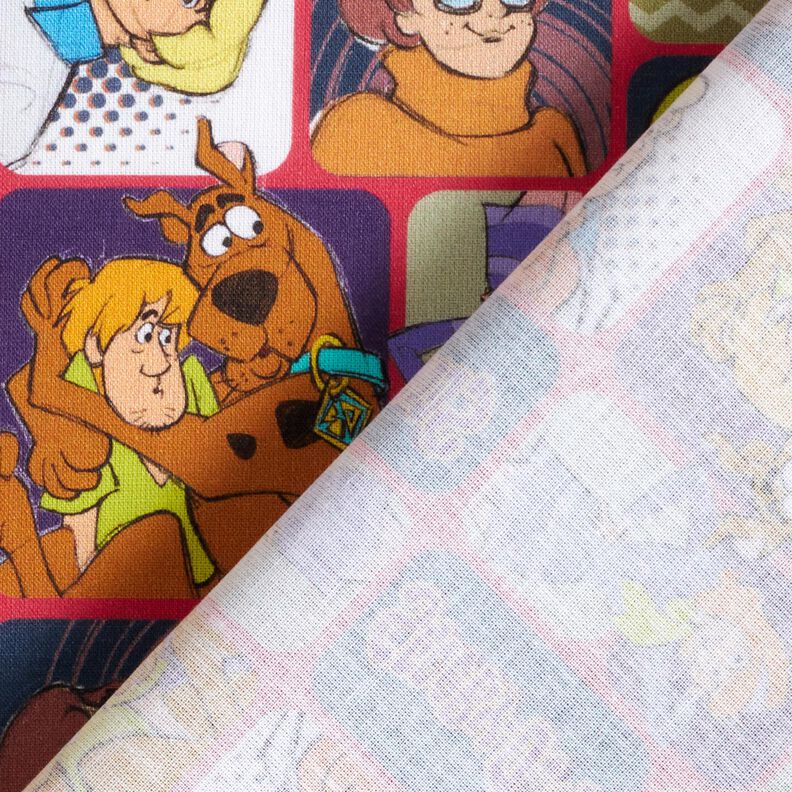 Bomullspoplin Scooby Doo som serie Licenstyg – rött/färgmix,  image number 4