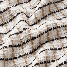 grov bouclé rutigt – vit/beige, 